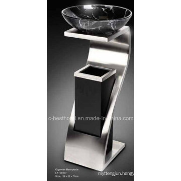 Stainless Steel Standing Colored Lobby Trash Bin with Ashtray